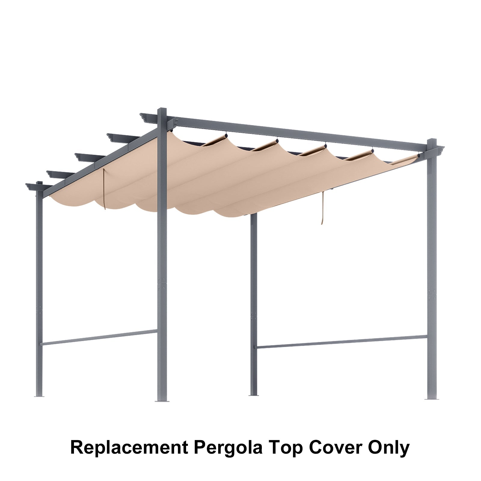 Pergola Replacement Canopy - Retractable Sun Shade Cover with Water-Resistant & UPF 50+ UV Blocking for Outdoor Patio - Aoodor